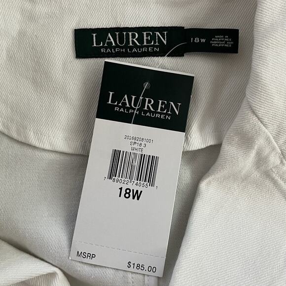 Lauren Ralph Lauren Women's Denim Jacket Size 18W White Gold Logo Buttons NWT - Picture 6 of 7